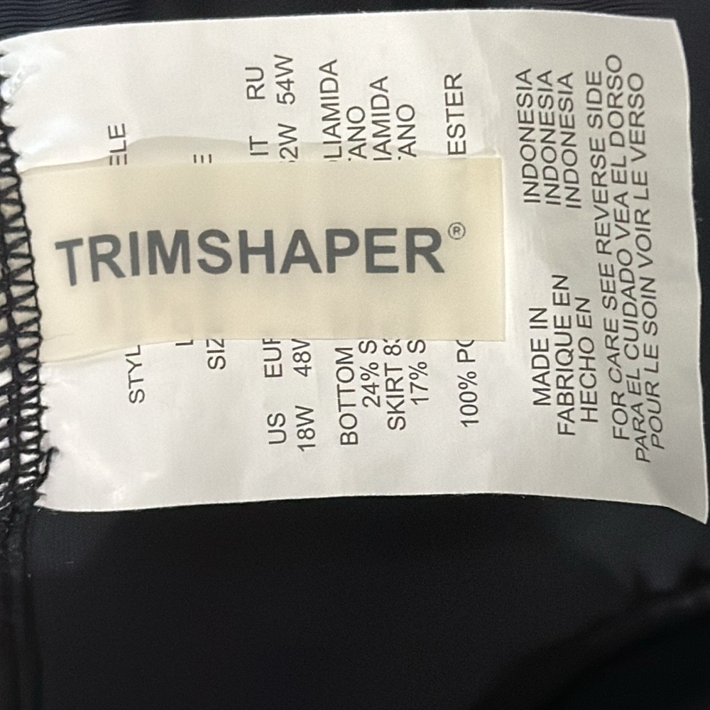 NWOT Trimshaper black swimsuit skirt style bottom. Size 18W - Picture 3 of 4